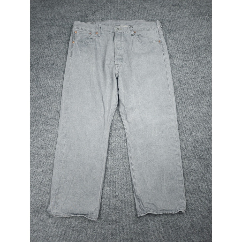 Levi's 501xx Jeans Mens 40 x 32 (FITS 38 x 28) Gray Denim Classic Straight